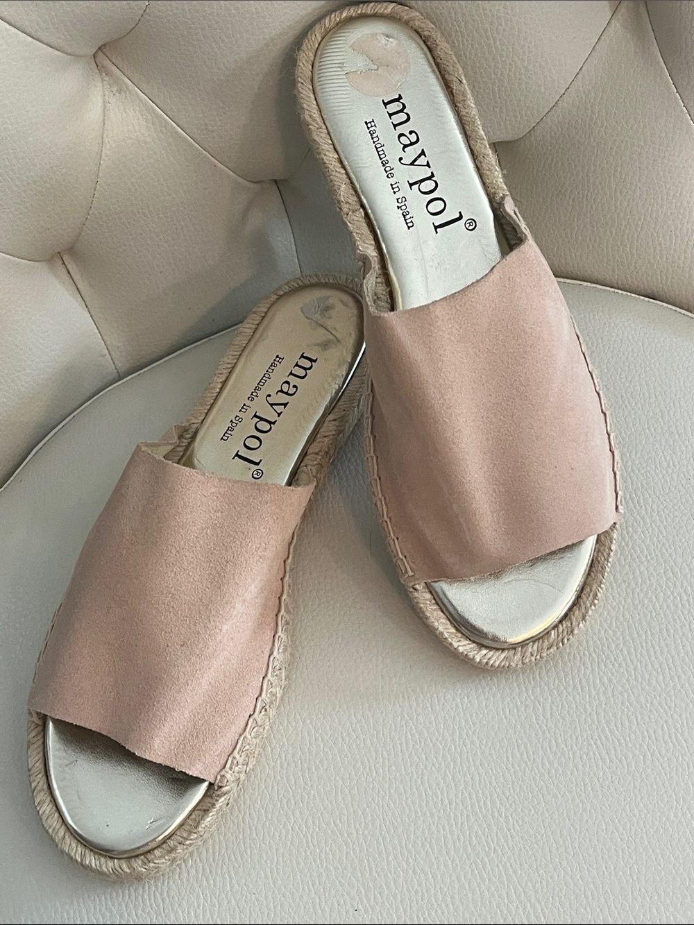 Nude Suede Slide Espadrille